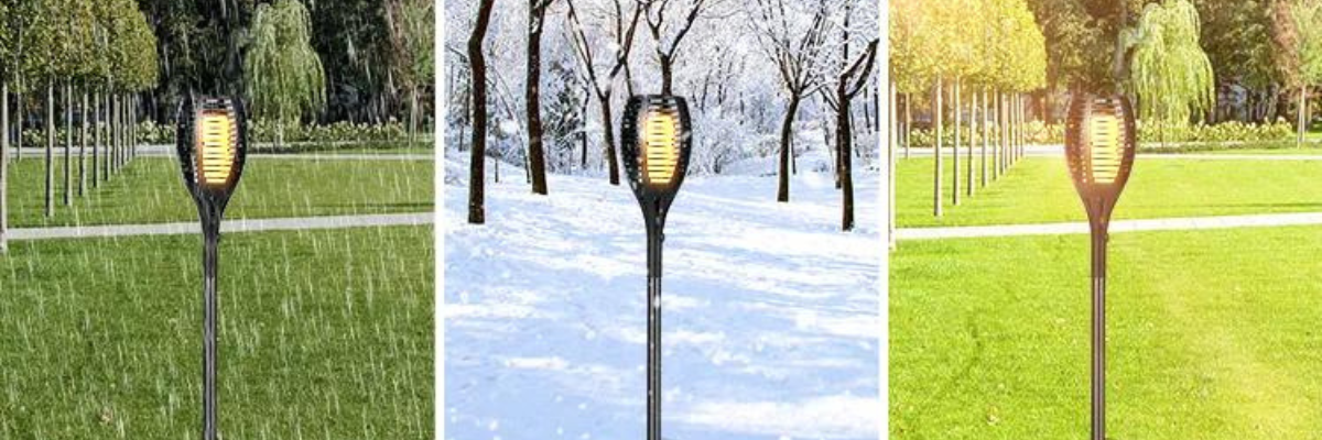 Lampa solarna z płomieniem i czujnikiem zmierzchu